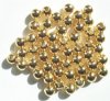 50 8mm Round Gold Plated Metal Beads